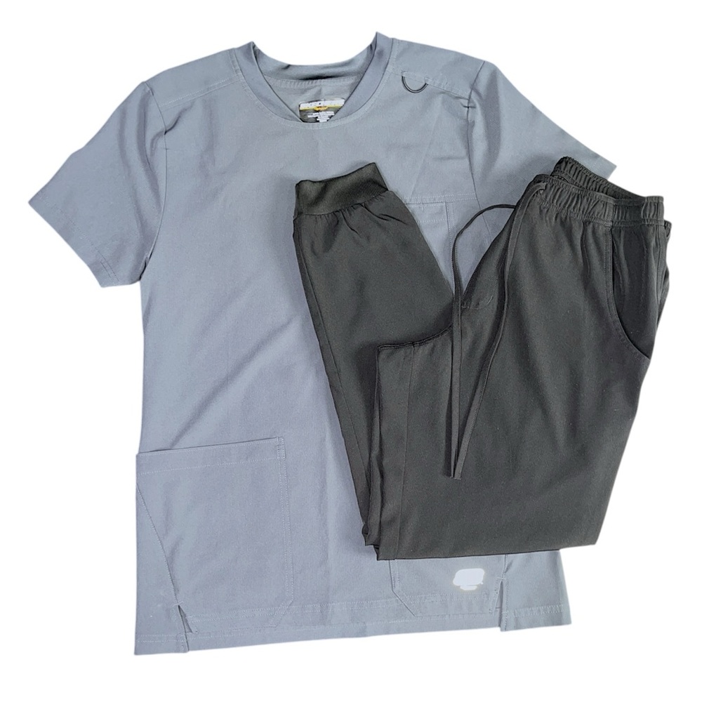 Skechers Scrubs by Barco Drawstring Joggers & Shortsleeve Crewneck Top Set S